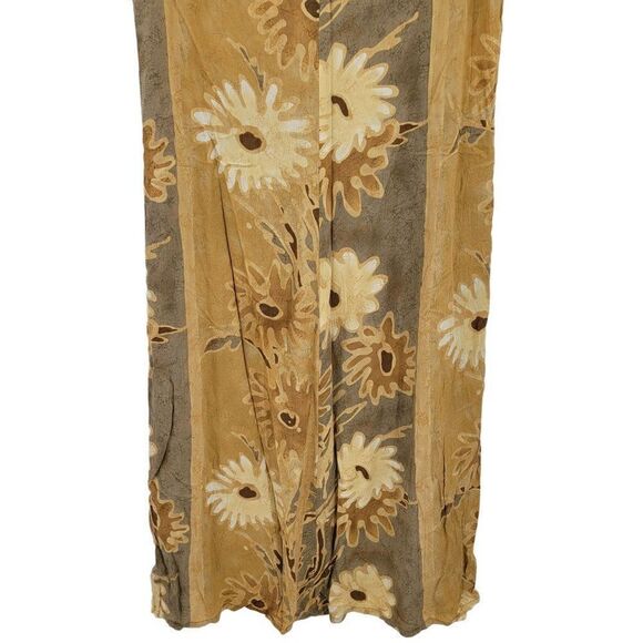 Vtg 80's Womens Jams World Dress Button Down Aline Tank Pockets Botanical Tan XL - Picture 10 of 10